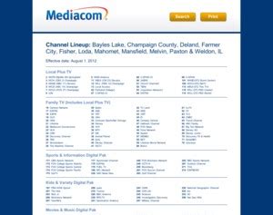 mediacom tv schedule guide listings.